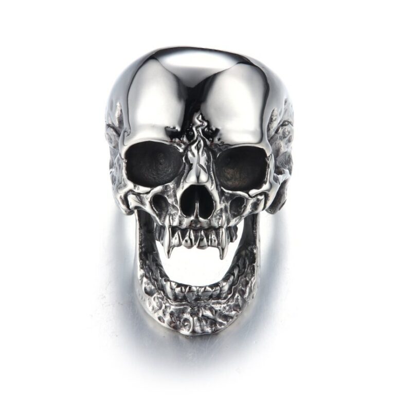 Rings Roaring Stainless Steel Skull Ring