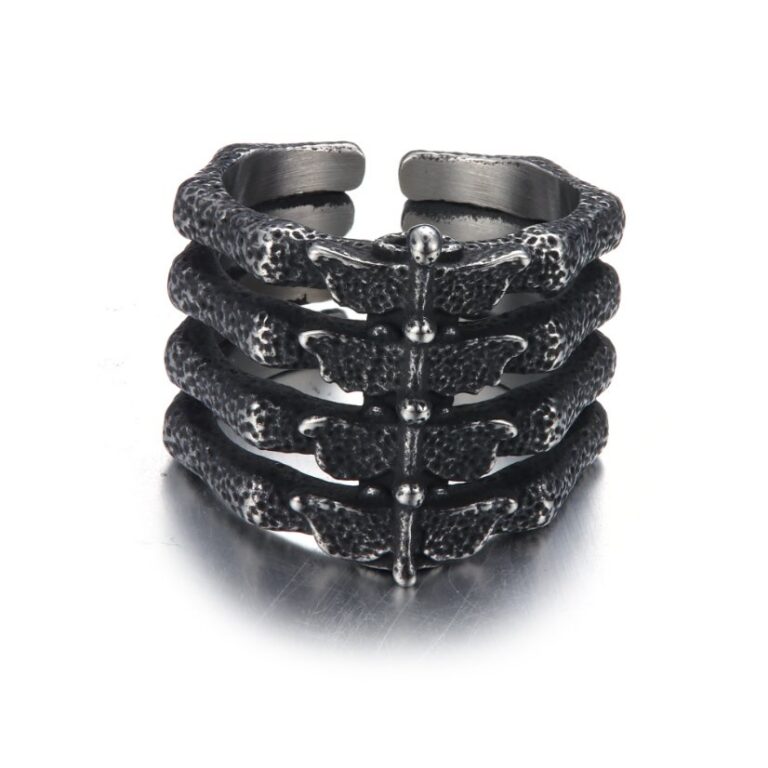 Rings Detailed Vertebrae Stainless Steel Ring