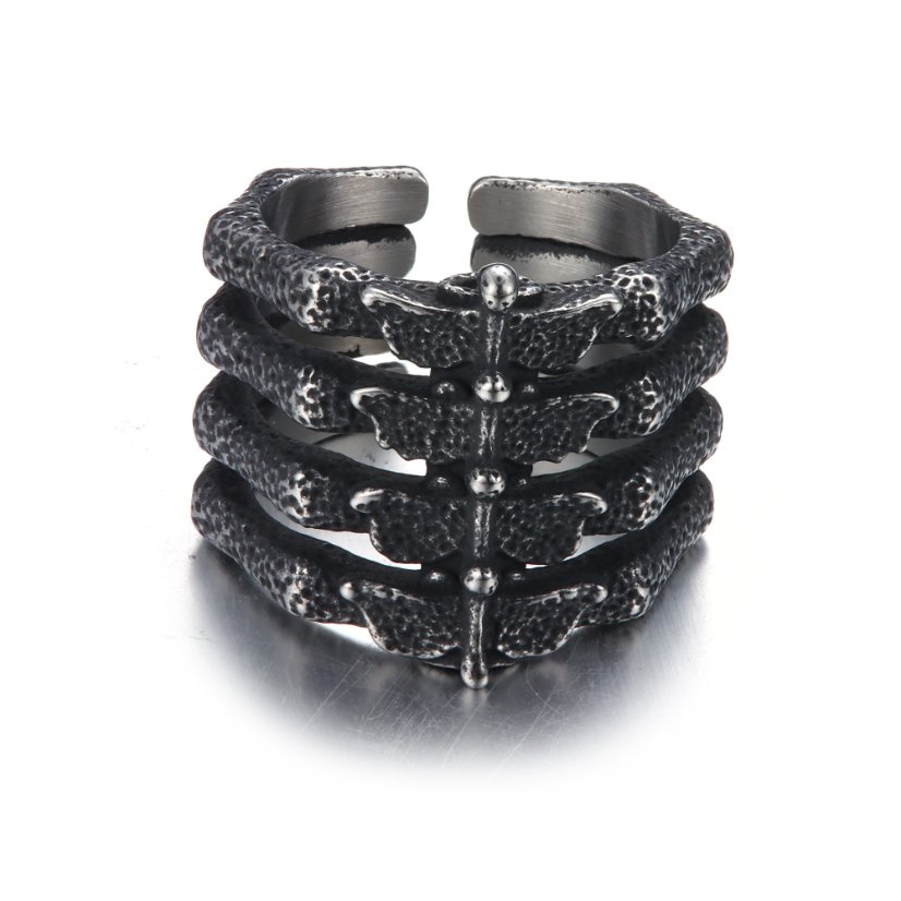 Rings Detailed Vertebrae Stainless Steel Ring