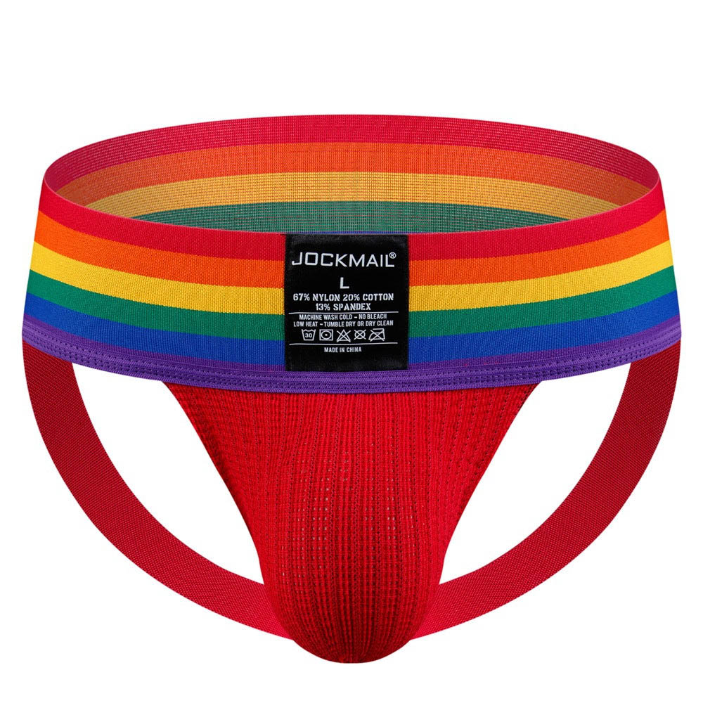 Underwear Wide Belt Rainbow Pride Jockstrap