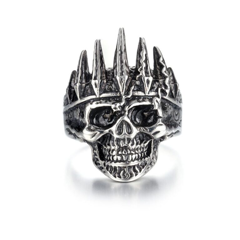 Rings Nobility King Crown Stainless Steel Skull Ring