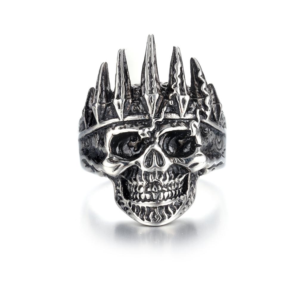 Rings Nobility King Crown Stainless Steel Skull Ring